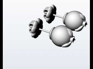 earrings with pearls 3D Model