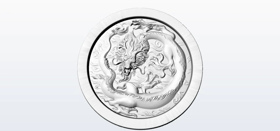 the dragon medallion 3D Model .c4d .max .obj .3ds .fbx .stl .blend 