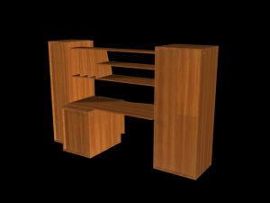lolita bedroom kids desk 3D Model