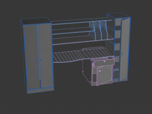 lolita bedroom kids desk 3D Model