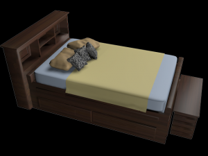 modern bedroom set 3D Model