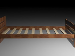 wooden bed 3D Model