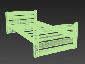 wooden bed 3D Model