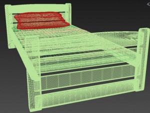 wooden bed full 3D Model