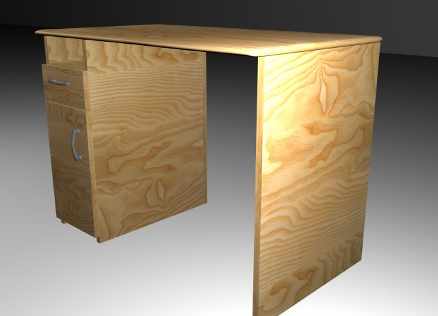 wooden table 3D Model .c4d .max .obj .3ds .fbx .stl .blend 
