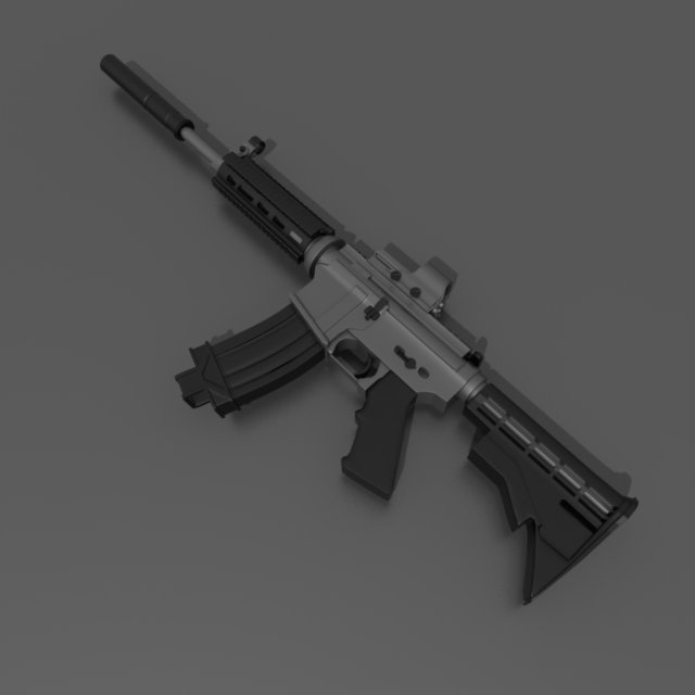 m4a1 3D Модель .c4d .max .obj .3ds .fbx .stl .blend 