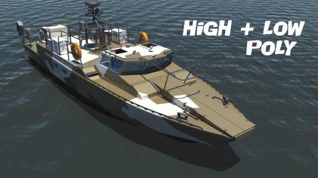 combat boat bk16 3D Model .c4d .max .obj .3ds .fbx .stl .blend 