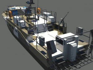 combat boat bk16 3D Model