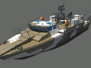 combat boat bk16 3D Model