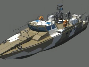 combat boat bk16 3D Model