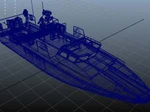 combat boat bk16 3D Model
