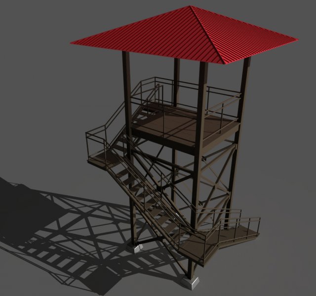 guard tower 3D 모델 .c4d .max .obj .3ds .fbx .stl .blend 