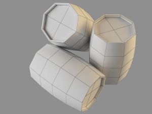 low poly wooden barrel Modelo 3D