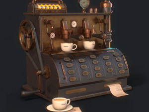 vintage espresso machine 3D मॉडल