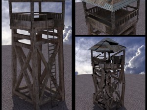 animated guard tower 3D मॉडल