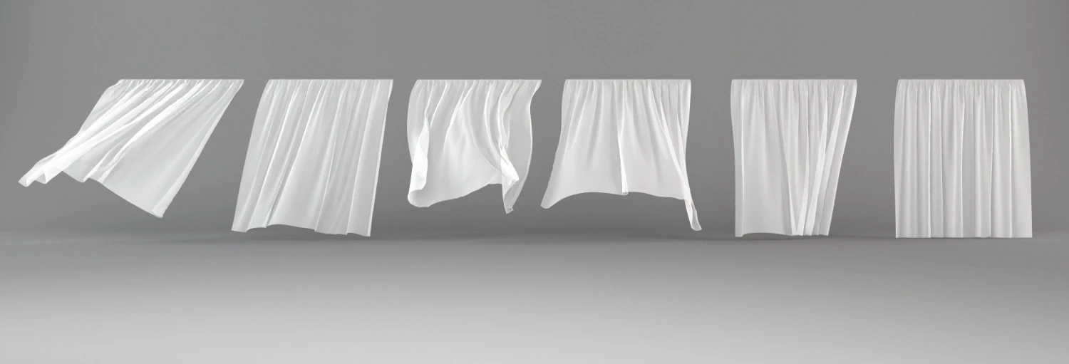 curtains in the wind 3D Model .c4d .max .obj .3ds .fbx .stl .blend 