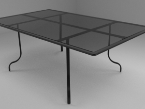 glass top table 3D 模型