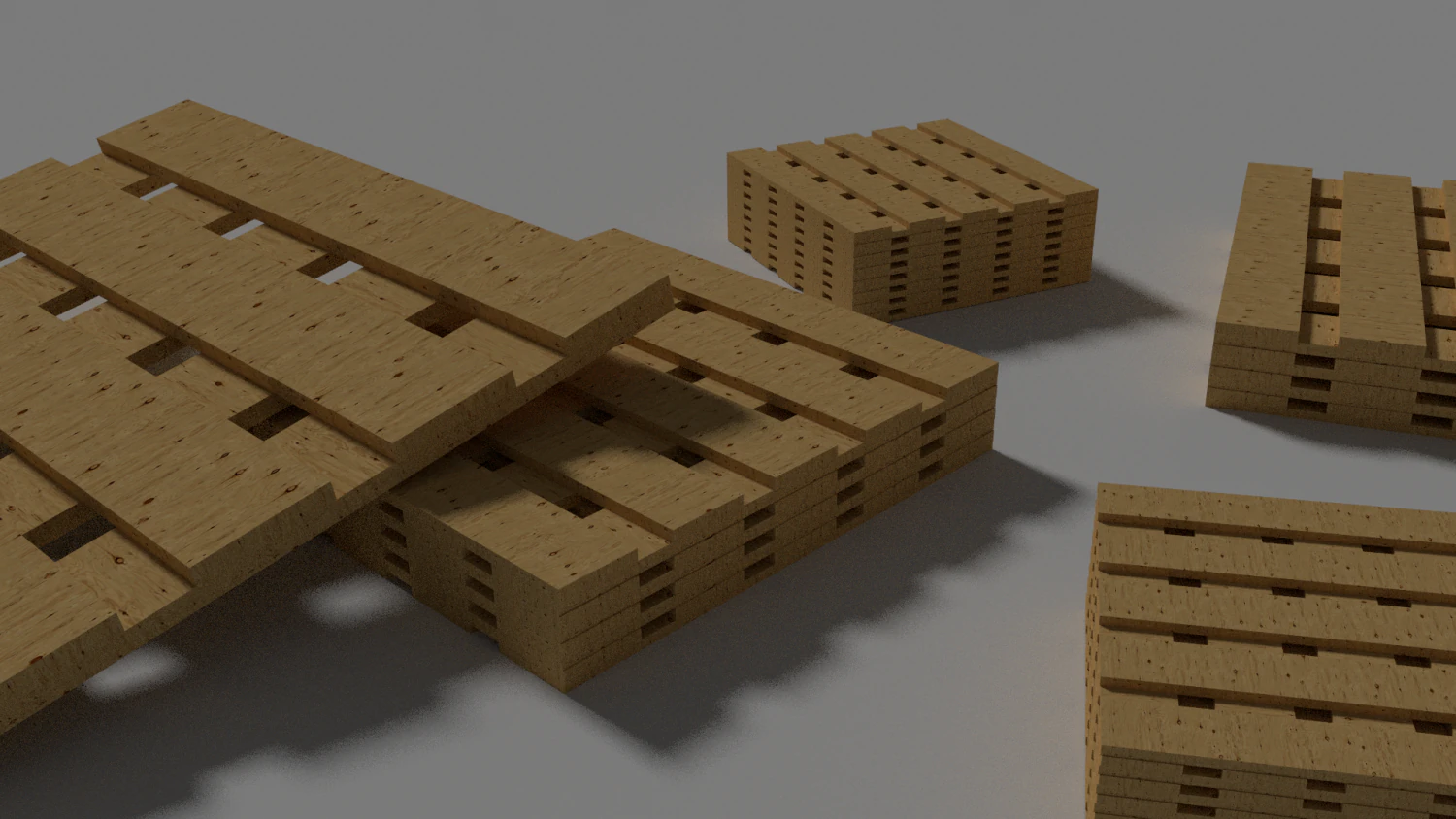 wooden crates pallets 3D Model .c4d .max .obj .3ds .fbx .stl .blend 