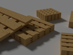 wooden crates pallets 3D 模型