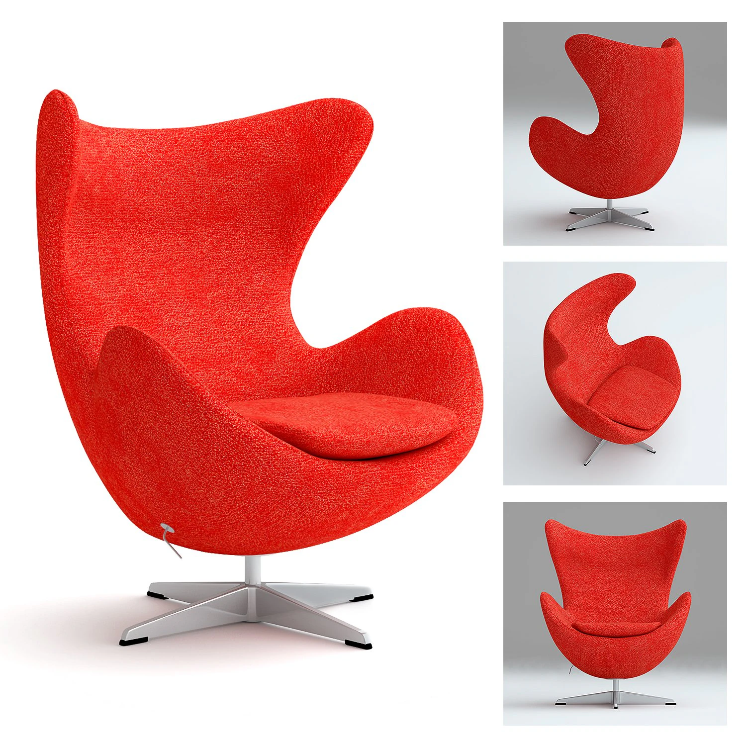 chair egg 3D Model .c4d .max .obj .3ds .fbx .stl .blend 