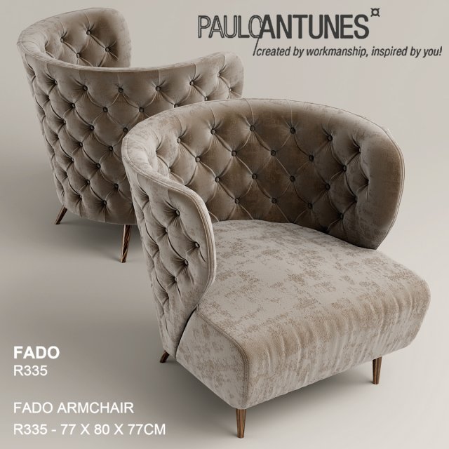 fado arm chair 3D 모델 .c4d .max .obj .3ds .fbx .stl .blend