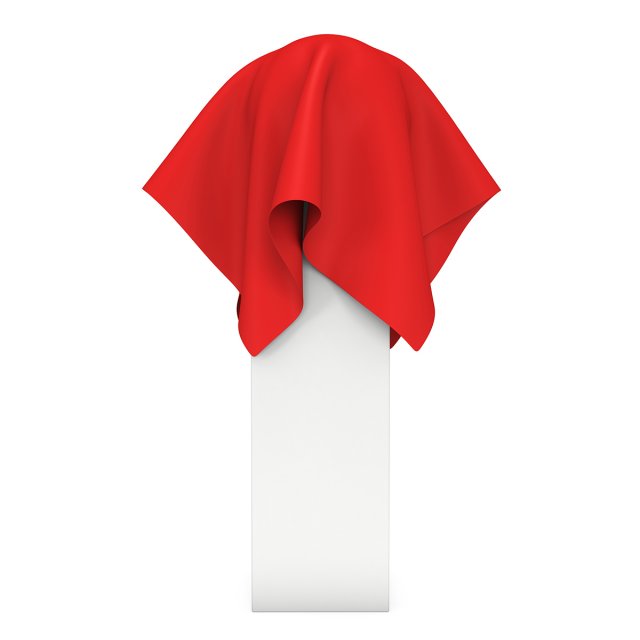 presentation pedestal covered with red cloth 3D 모델 .c4d .max .obj .3ds .fbx .stl .blend 
