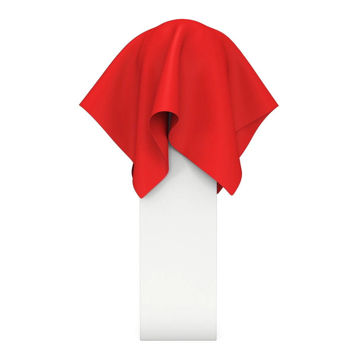 presentation pedestal covered with red cloth 3D Model .c4d .max .obj .3ds .fbx .stl .blend