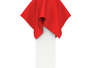 presentation pedestal covered with red cloth 3D Model