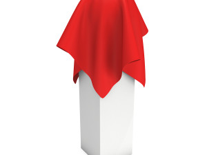 presentation pedestal covered with red cloth 3D 모델