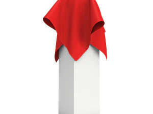 presentation pedestal covered with red cloth 3D Model
