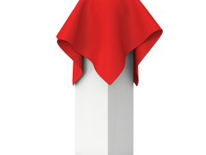 presentation pedestal covered with red cloth 3D 모델