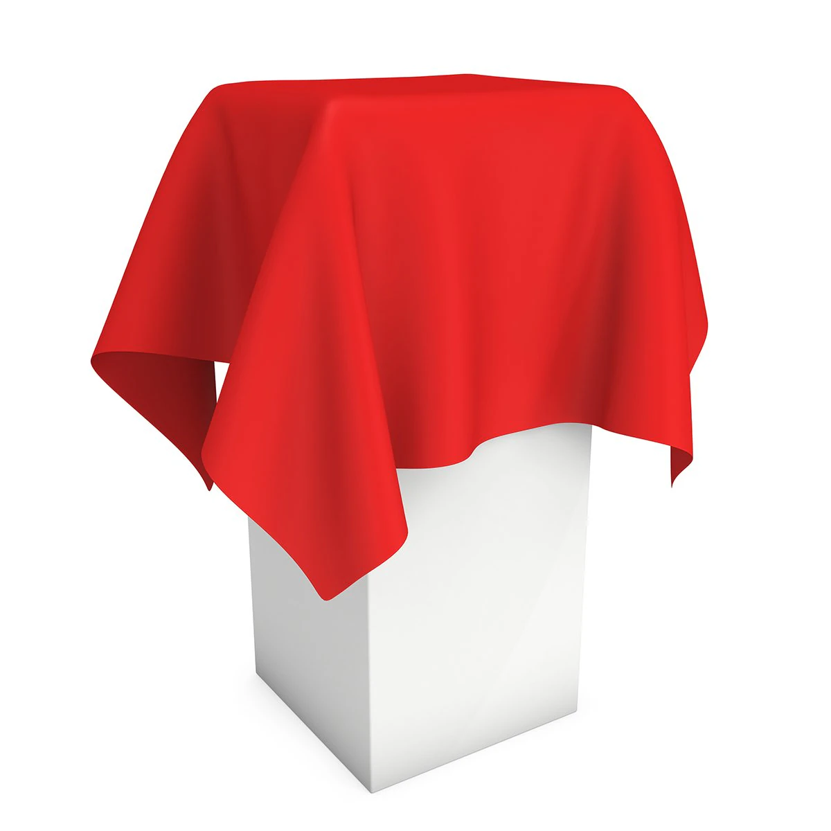presentation pedestal covered with red cloth 3D Model .c4d .max .obj .3ds .fbx .stl .blend 