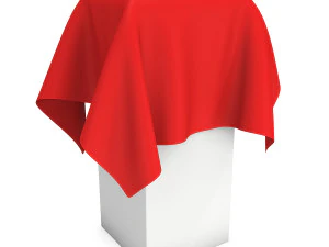 presentation pedestal covered with red cloth 3D Model