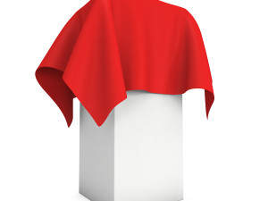 presentation pedestal covered with red cloth Modèle 3D