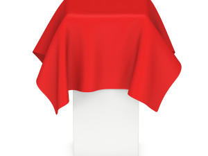 presentation pedestal covered with red cloth Modèle 3D