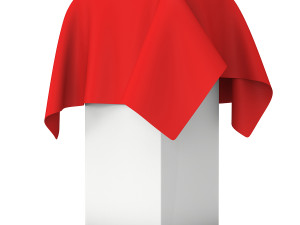 presentation pedestal covered with red cloth Modèle 3D