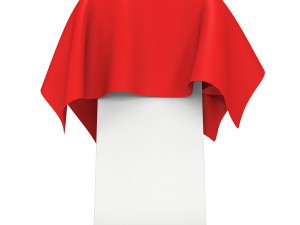 presentation pedestal covered with red cloth Modèle 3D