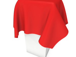 presentation pedestal covered with red cloth Modèle 3D