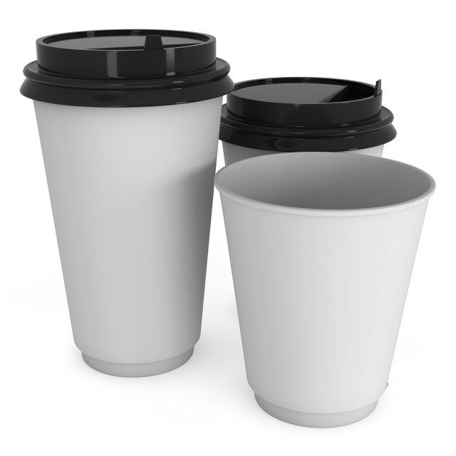 disposable coffee cups blank paper mug 3D Model .c4d .max .obj .3ds .fbx .stl .blend 