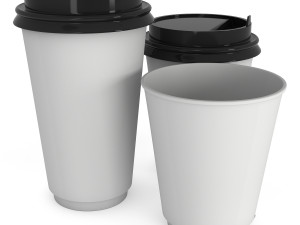 disposable coffee cups blank paper mug 3D 모델
