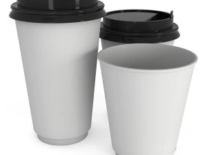 使い捨てコーヒーカップ白紙マグカップ 3Dモデル