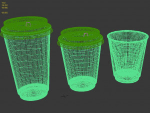 disposable coffee cups blank paper mug 3D Model