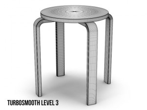 wood modern tabouret stool and stack of stools 3D Модель