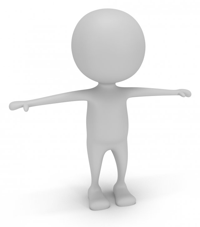 low poly white cartoon man biped 3D Model .c4d .max .obj .3ds .fbx .stl .blend 