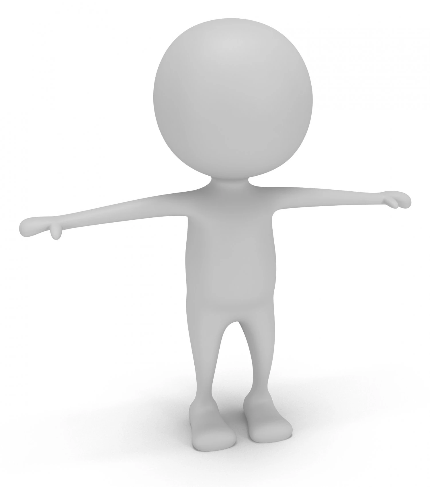 low poly white cartoon man biped 3D Model .c4d .max .obj .3ds .fbx .stl .blend 
