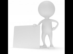 low poly white cartoon man biped 3D Model