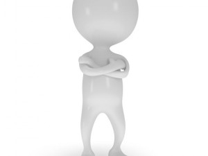 low poly white cartoon man biped 3D Model