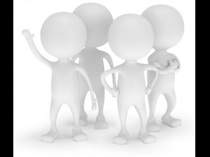 low poly white cartoon man biped 3D Model