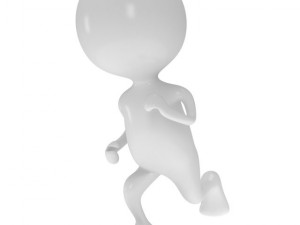 low poly white cartoon man biped 3D Model