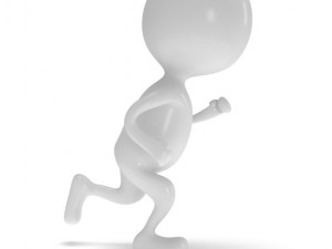 low poly white cartoon man biped 3D Model